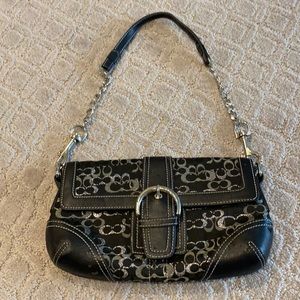 Black and silver coach bag